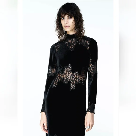 ZARA VELVET LACE DRESS - threedaughtersproperties.com